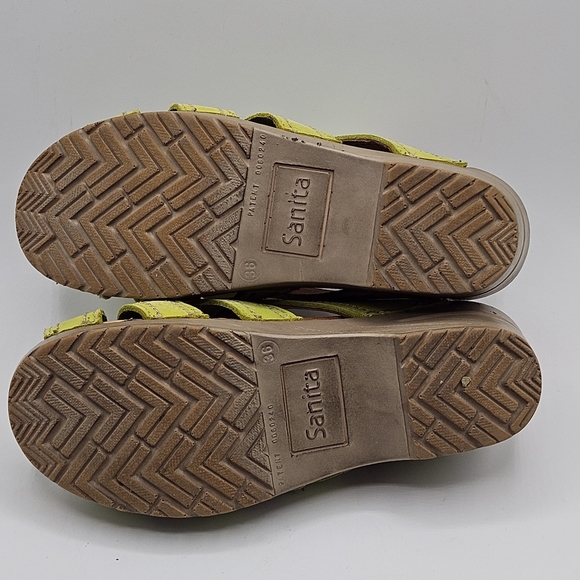 Sanita leather 2" heel size 36  us 4.5/5 lime green sandals - Picture 10 of 15